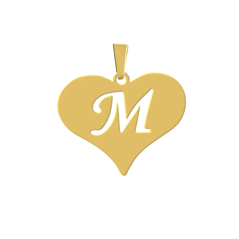 آویز گردنبند هایکا مدل قلب و حرف M کد a.h 314