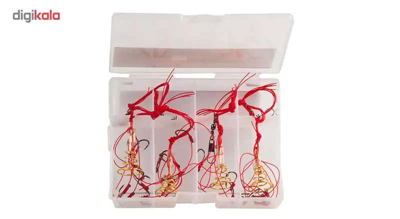 ریسه ماهیگیری مدل فنری قلاب دار بسته چهار عددی