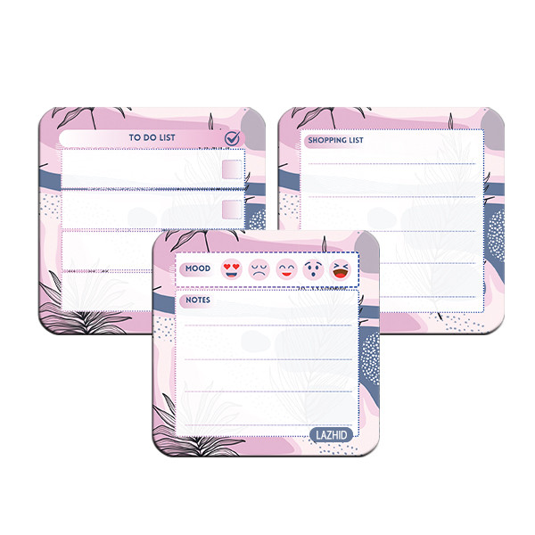 تخته وایت برد لاژید مدل برنامه ریزی سایز 9X9 سانتی متر مجموعه 3 عددی