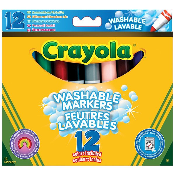 ماژیک رنگ آمیزی کرایولا مدل Washable Markers - بسته 12 رنگ