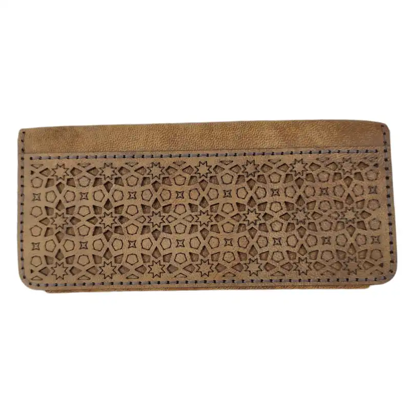 کیف پول زنانه مدل چرم بزی طرح اسلیمی کد MF-10