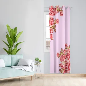پرده طرح گلدار مدل مخمل پانچی کد 4887 z سایز 140x200 سانتی متر