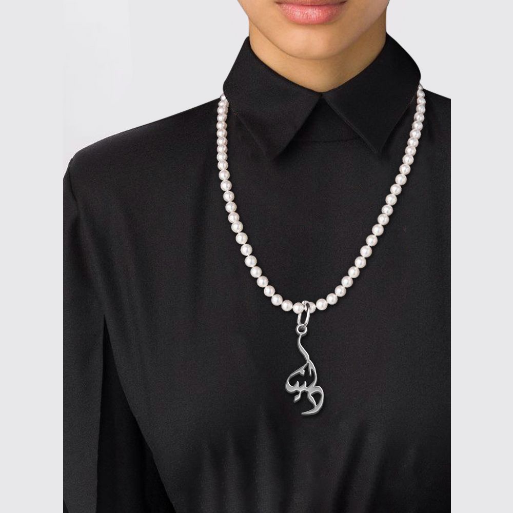 گردنبند نقره زنانه لیردا مدل اسم دلنیا morv sss 67 - - 2