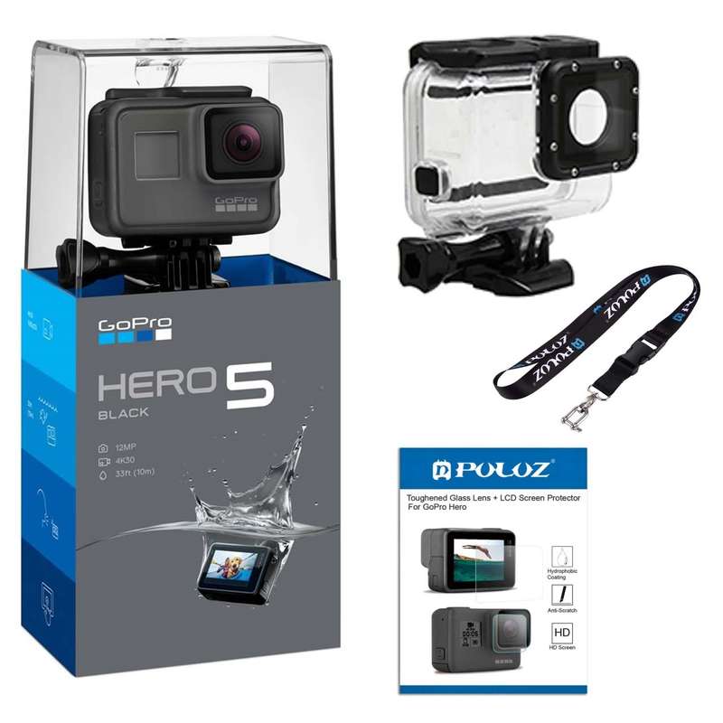 مجموعه دوربین فیلم برداری ورزشی گوپرو مدل HERO5 Black Quick Stories همراه با قاب ضد آب لمسی و بند آویز و محافظ صفحه پلوز مجموعه دوربین فیلم برداری ورزشی گوپرو مدل HERO5 Black Quick Stories همراه با قاب ضد آب لمسی و بند آویز و محافظ صفحه پلوز