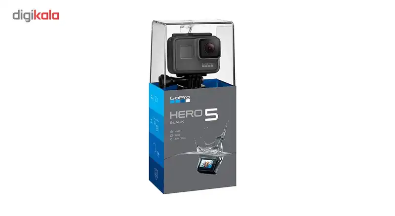مجموعه دوربین فیلم برداری ورزشی گوپرو مدل HERO5 Black Quick Stories همراه با قاب ضد آب لمسی و بند آویز و محافظ صفحه پلوز