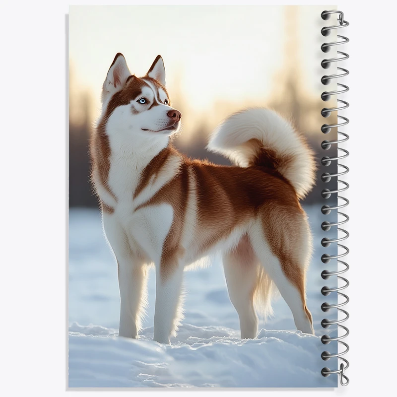 دفتر ژورنال نویسی 50 برگ خندالو مدل نقطه ای طرح سگ هاسکی کد F5313