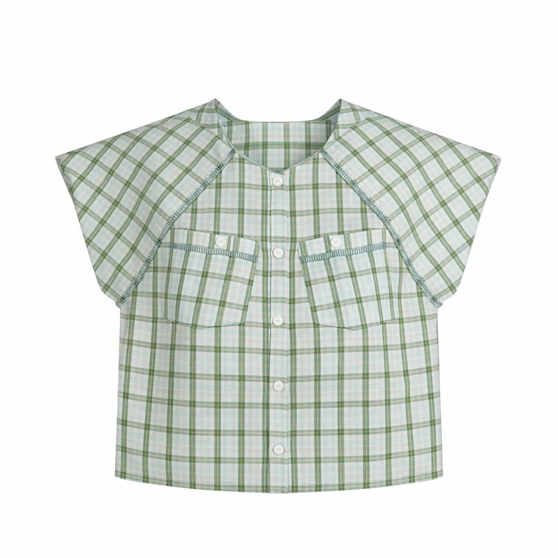 شومیز آستین کوتاه یقه گرد زنانه مدل بهاره