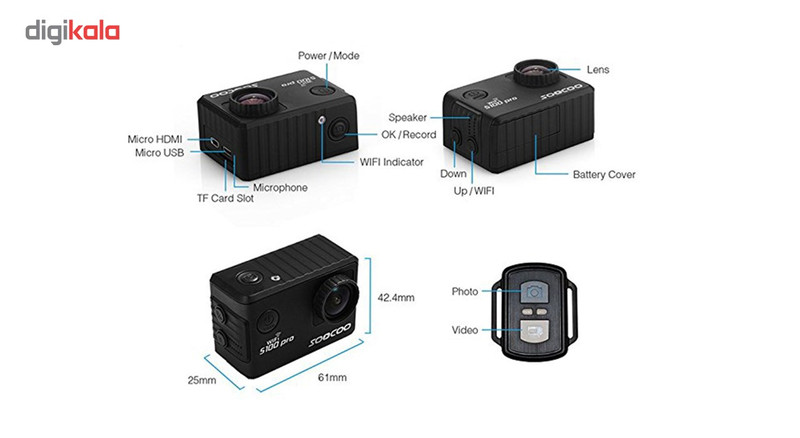 دوربین فیلم برداری ورزشی سوکو مدل S100 pro