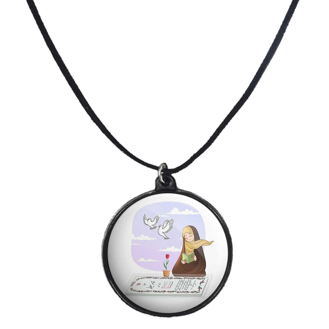 گردنبند پرمانه طرح حجاب کد pmb.24035 مدل دو طرفه