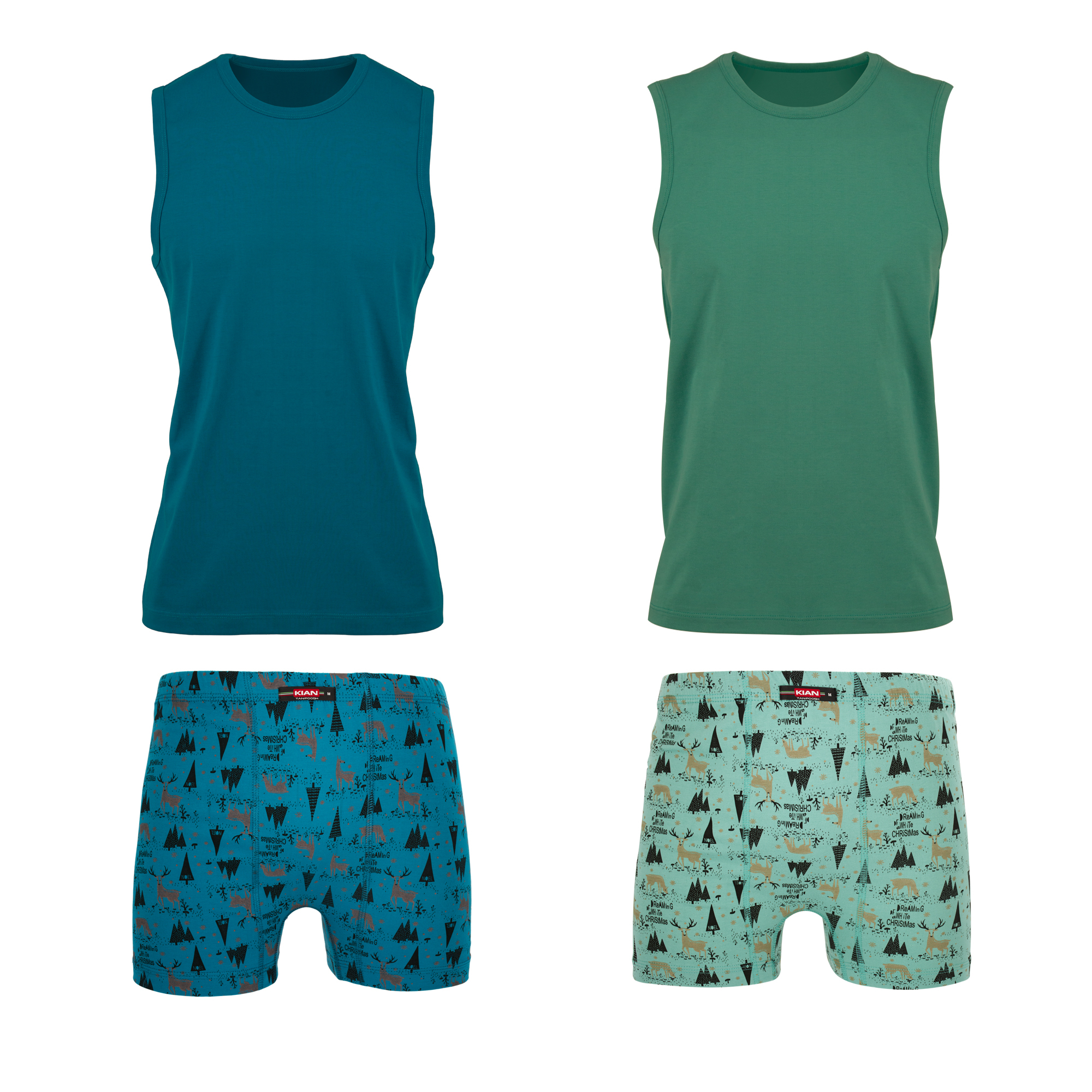 ست شورت و زیرپوش مردانه کیان تن پوش مدل 112672 مجموعه 2 عددی 