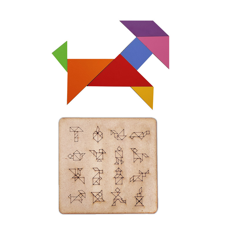 پازل آموزشی طرح تانگرام مدل فروردین بسته 2 عددی