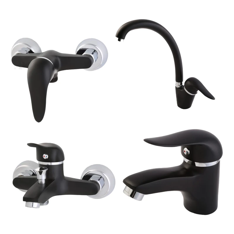 ست شیرالات شیرآلات بهداشتی و ساختمانی توفیق مدل اوج مجموعه 4 عددی