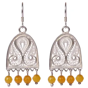 گوشواره نقره ملیله طرح قوس کد RM10