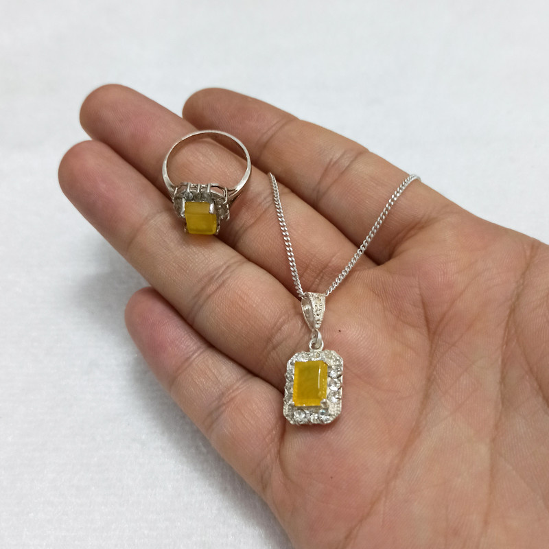 نیم ست نقره زنانه سلین کالا مدل شرف الشمس کد ce-shams4