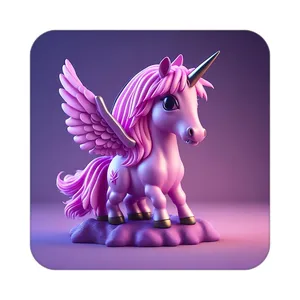 زیر لیوانی کاکتی طرح اسب تک شاخ و یونیکورن مدل mp31792