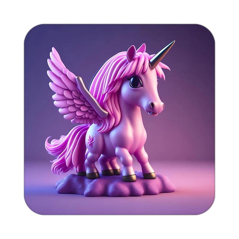 زیر لیوانی کاکتی طرح اسب تک شاخ و یونیکورن مدل mp31792