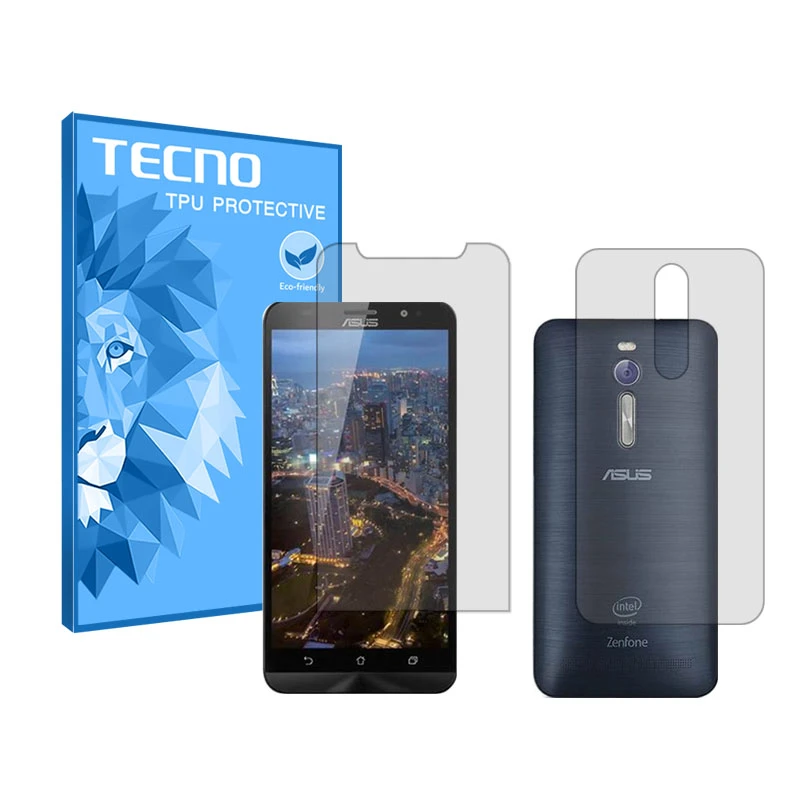 محافظ صفحه نمایش شفاف تکنو مدل Resistant مناسب برای گوشی موبایل ایسوس Zenfone 2 ZE551ML به همراه محافظ پشت گوشی