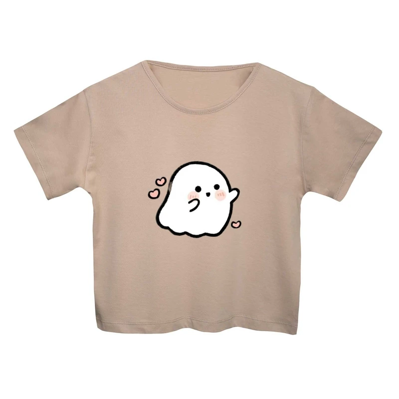 کراپ‌ تی‌شرت آستین کوتاه زنانه مدل روح بامزه