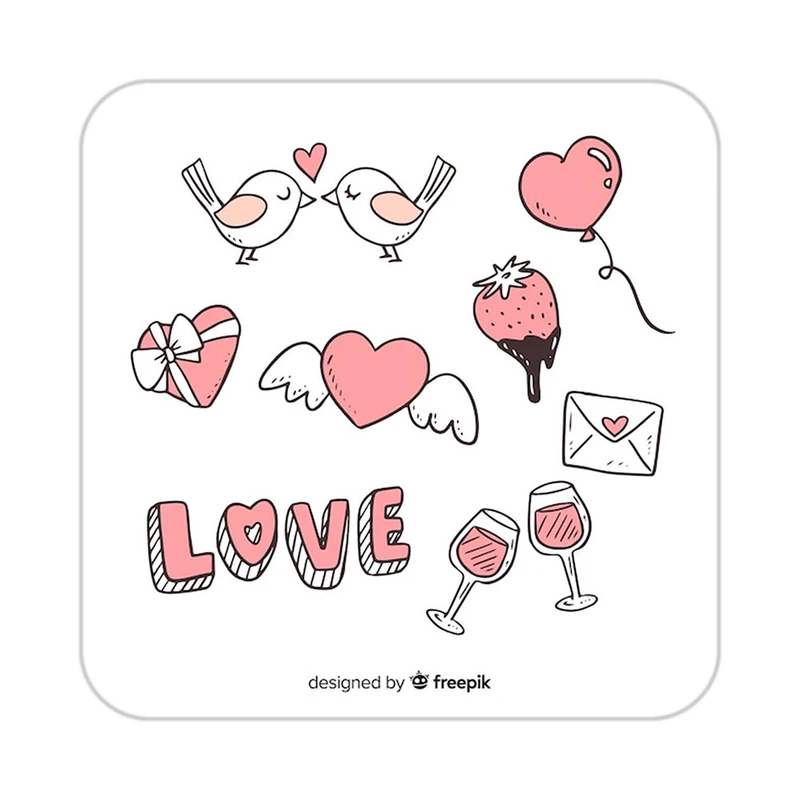 زیر لیوانی کاکتی طرح عاشقانه مدل mp40555