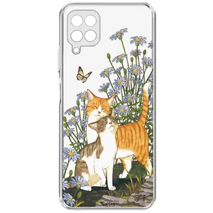 کاور طرح گربه & پروانه مناسب برای گوشی موبایل سامسونگ Galaxy A22 4G