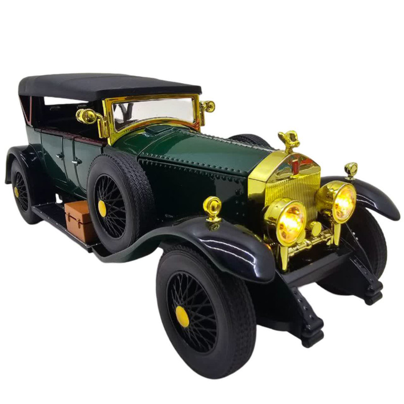 ماکت ماشین کلاسیک رولزرویس ناب سل مدل Classic metal Rolls-Royce with lights فلزی چراغدار عقب‌کش با سقف کروک و درهای بازشو