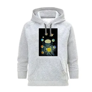 هودی زنانه مدل فضانورد همراه کره ها کد SH52 رنگ طوسی