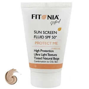 فلوئید ضد آفتاب رنگی صورت فیتونیا spf 50 مدل protect me محافظ UVA ، UVB مناسب پوست چرب و مختلط حجم 40 میلی لیتر