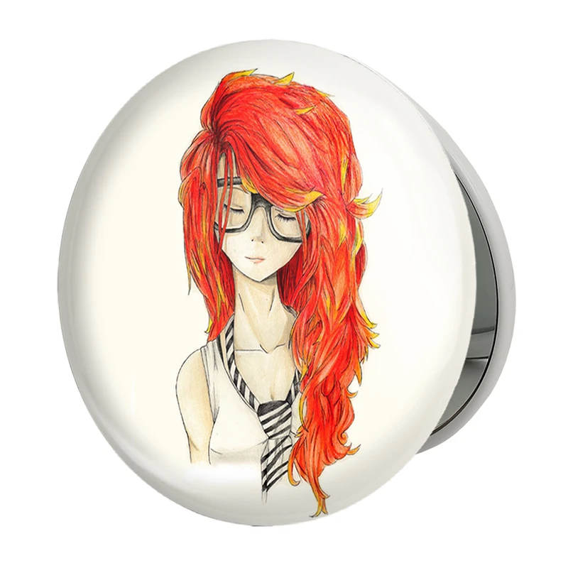 آینه جیبی خندالو طرح دخترونه مدل تاشو کد 5893 