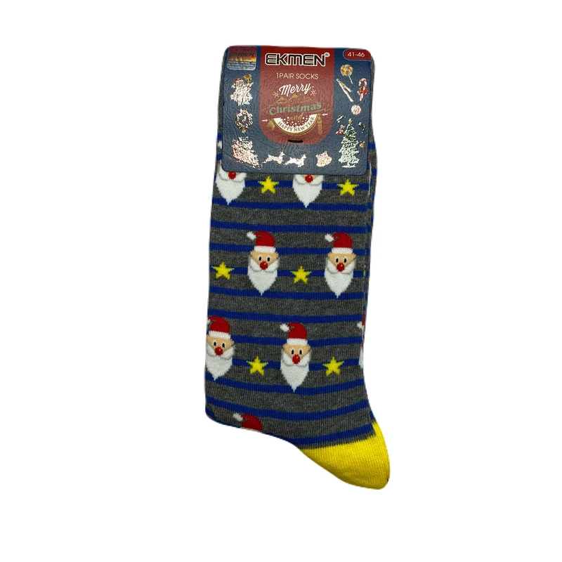 جوراب ساق بلند مردانه اکمن ترک مدل کریسمس