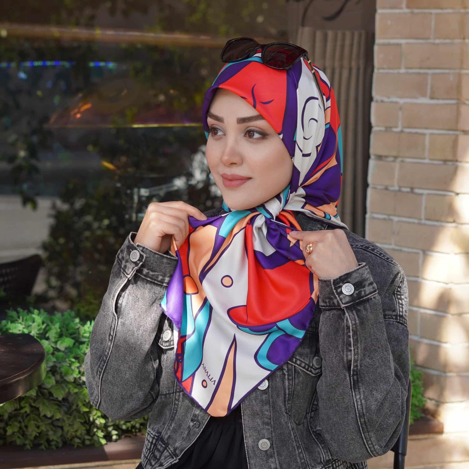 روسری زنانه مدل ابریشم قواره کوچک رنگارنگ کد a-2952 -  - 18