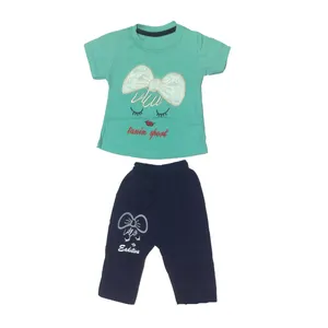 ست تی شرت و شلوارک دخترانه مدل پاپیون
