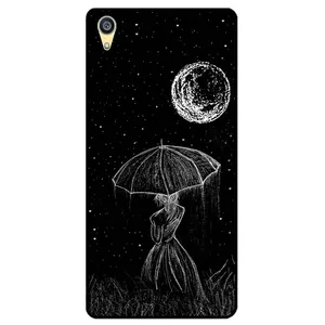 Megafone Girl and Moon 1369 Cover For Sony Xperia XA1 Ultra