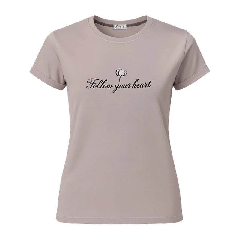 تی‌شرت آستین کوتاه زنانه ایپلیک زی مدل پاکتی گلدوزی کد IP18.5