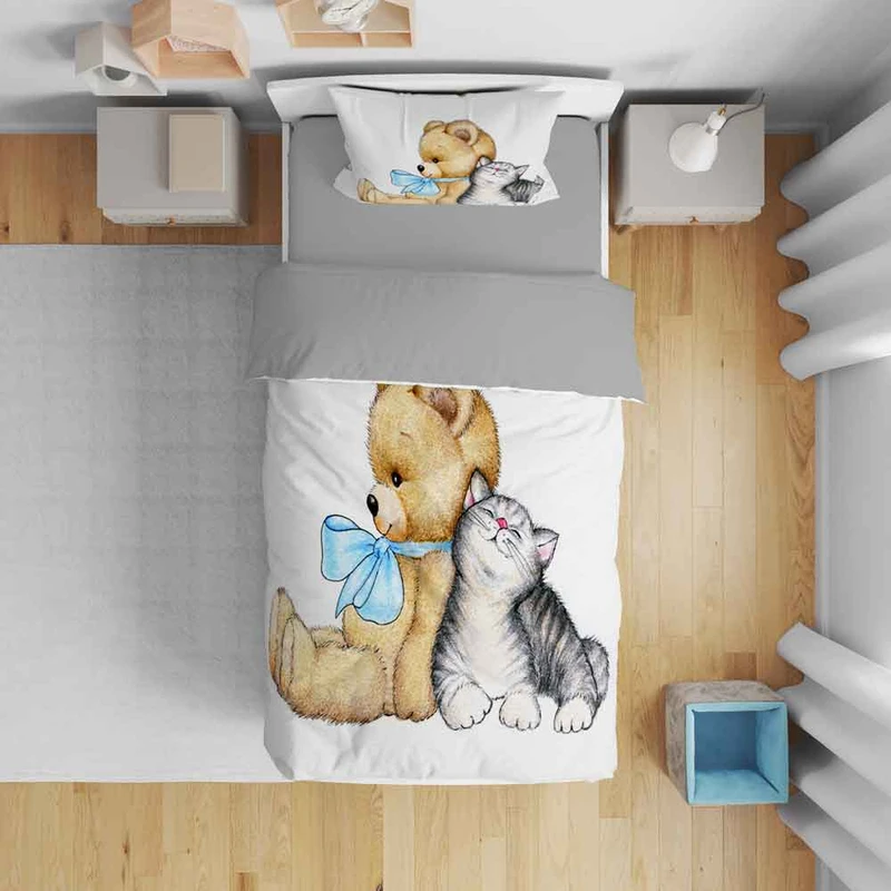 سرویس روتختی مدل کارتونی T5823 یک نفره 5 تکه