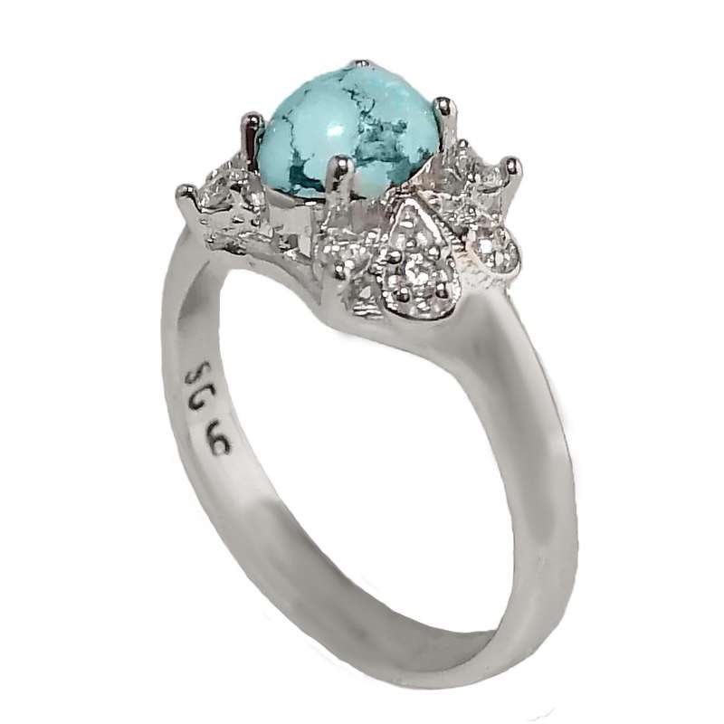 انگشتر نقره زنانه مدل فیروزه نیشابور FW3047