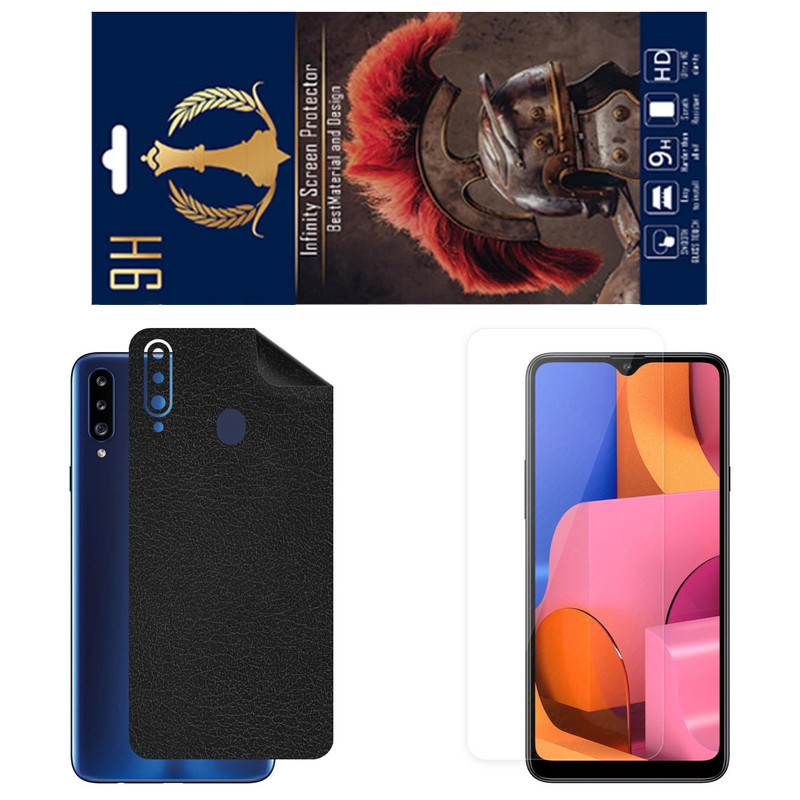 برچسب پوششی اینفینیتی مدل CH مناسب برای گوشی موبایل سامسونگ Galaxy A20S به همراه محافظ صفحه نمایش 