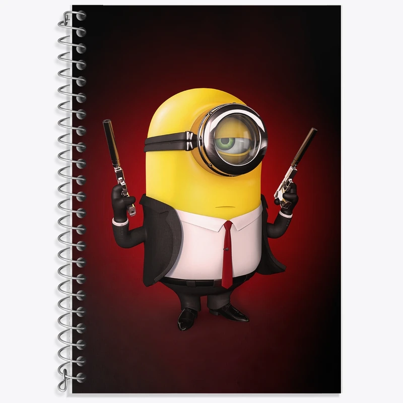 دفتر زبان 50 برگ خندالو مدل دو خط طرح مینیون ها (Minions) کد F2050