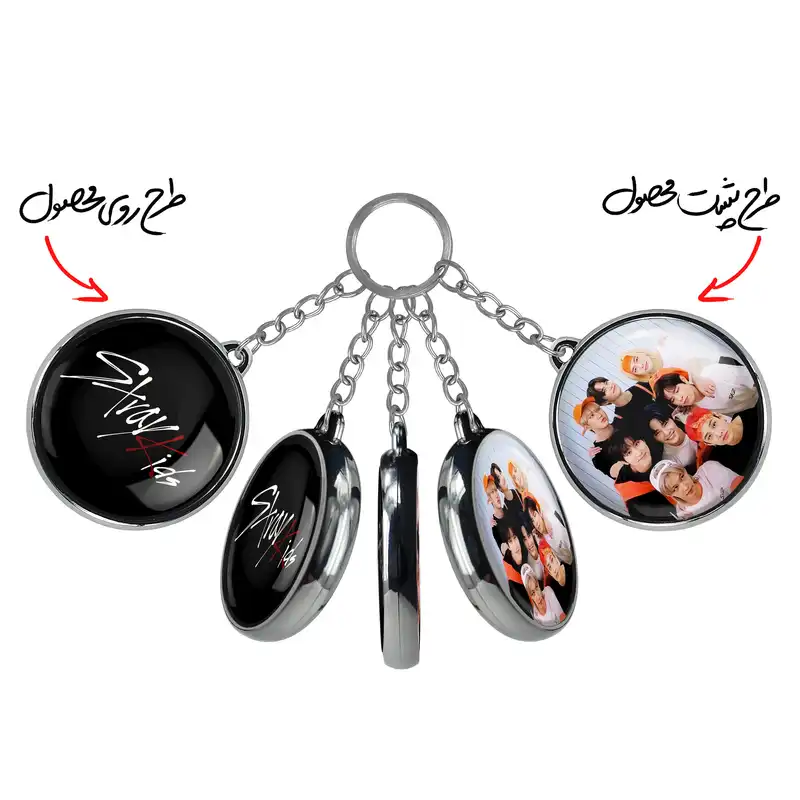 جاکلیدی خندالو طرح گروه استری کیدز Stray Kids مدل دوطرفه کد 1186311861