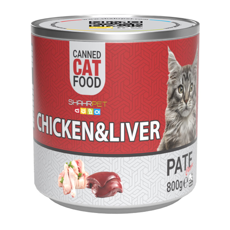 کنسرو گربه شهرپت مدل Chicken And Liver وزن 800 گرم