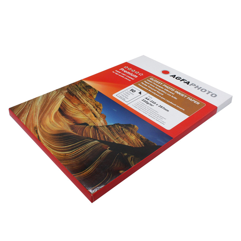 کاغذ چاپ عکس گلاسه آگفافوتو مدل G-210 سایز A4 بسته 50 عددی