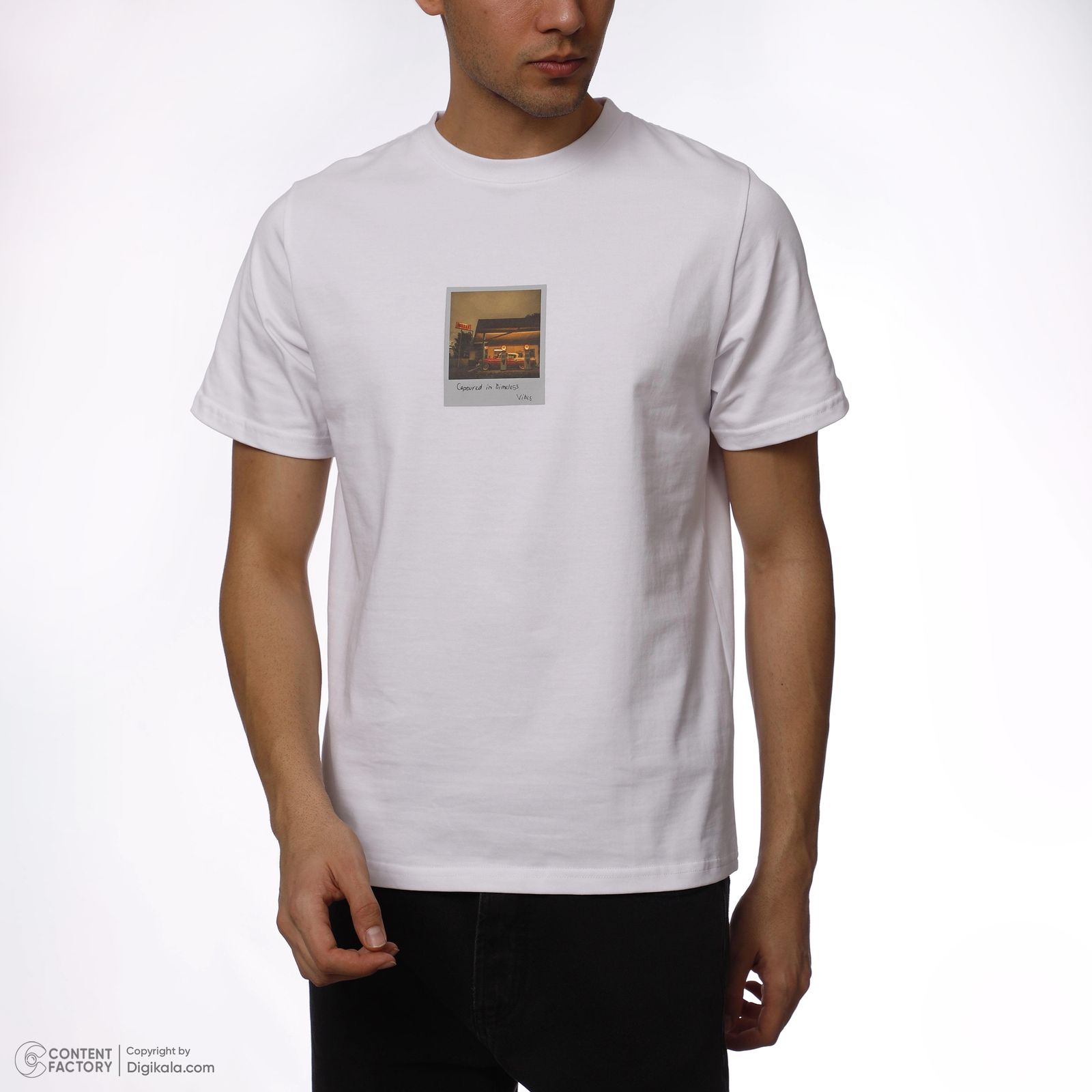 تی شرت آستین کوتاه مردانه ناربن مدل پنجره رنگ سفید -  - 3