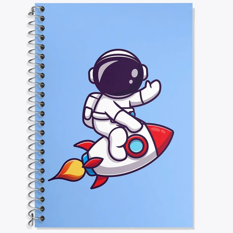 دفتر زبان 50 برگ خندالو مدل سه خط طرح فضانورد کد 25060