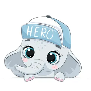 استیکر دیواری کودک جیک جیک مدل فیل قهرمان کد T36