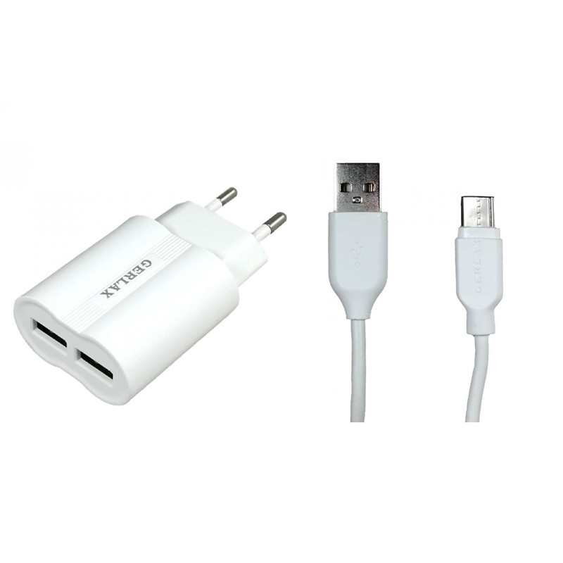 شارژر دیواری جرلکس مدل GA-06 به همراه کابل تبدیل USB-C