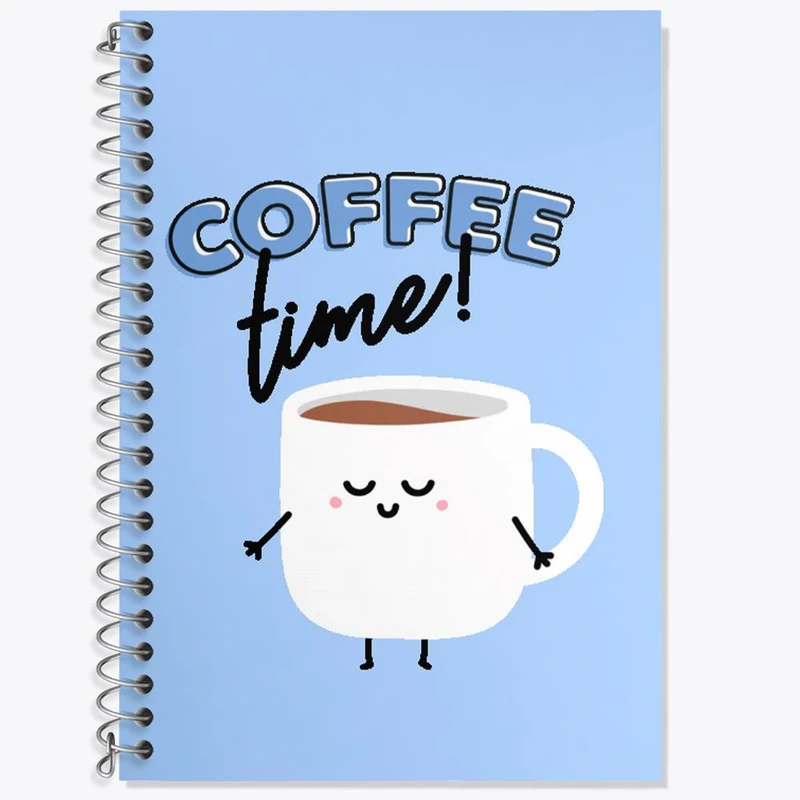 دفتر زبان 50 برگ خندالو مدل سه خط طرح قهوه Coffee کد 22007