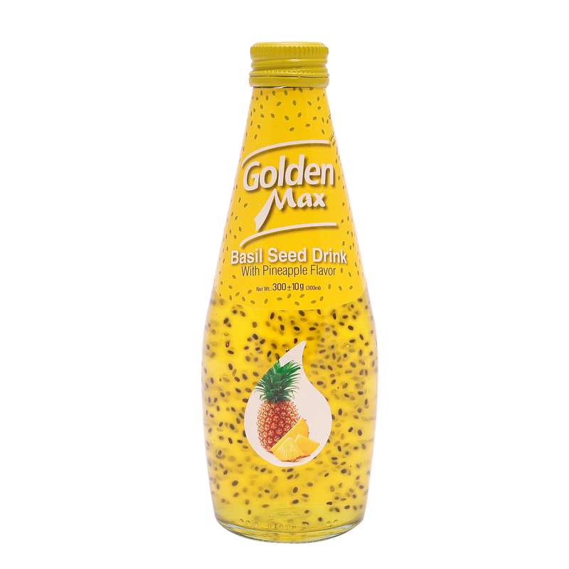 نوشیدنی تخم شربتی طعم آناناس ( بدون گاز) گلدن مکس 300 میلی لیتر