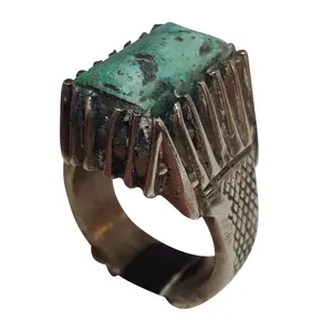 انگشتر نقره مردانه مدل فیروزه نیشابور کد FN216320