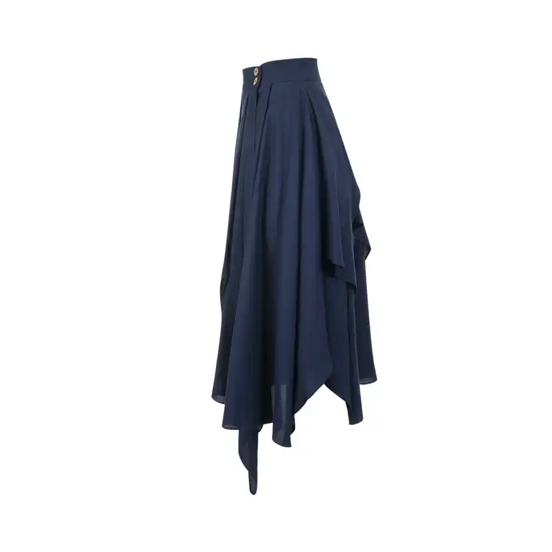 دامن چیندار زنانه سرژه مدل 210236 رنگ سرمهای