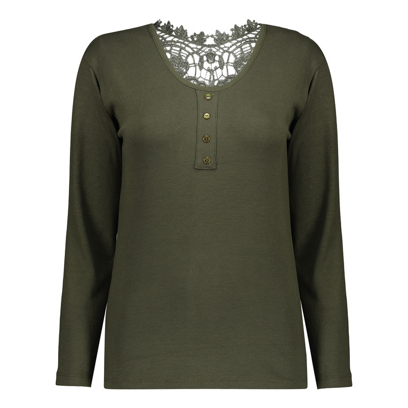 بلوز آستین بلند زنانه مدل پشت گیپور کد 110303.2