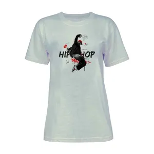 تی شرت آستین کوتاه زنانه مدل HIP HOP  کد L68 رنگ طوسی